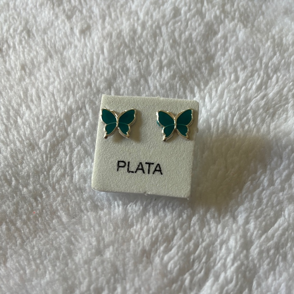 Teal Butterfly Earrings
